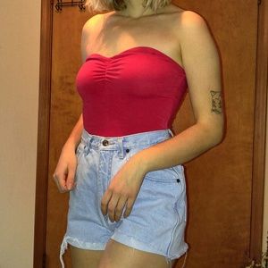 Red tube top Leotard